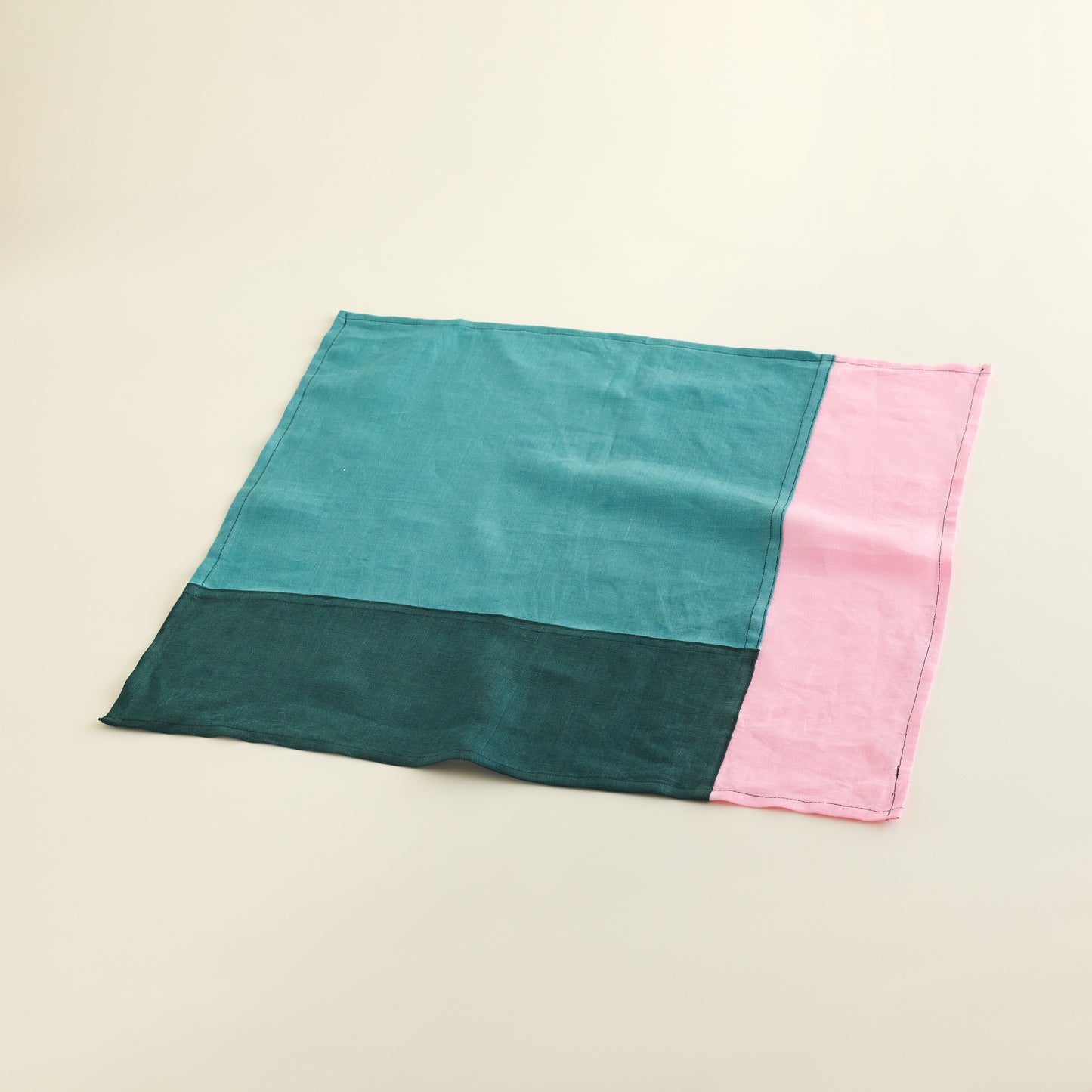Deep Sea. Premium linen patchwork napkins. (Set of 2)