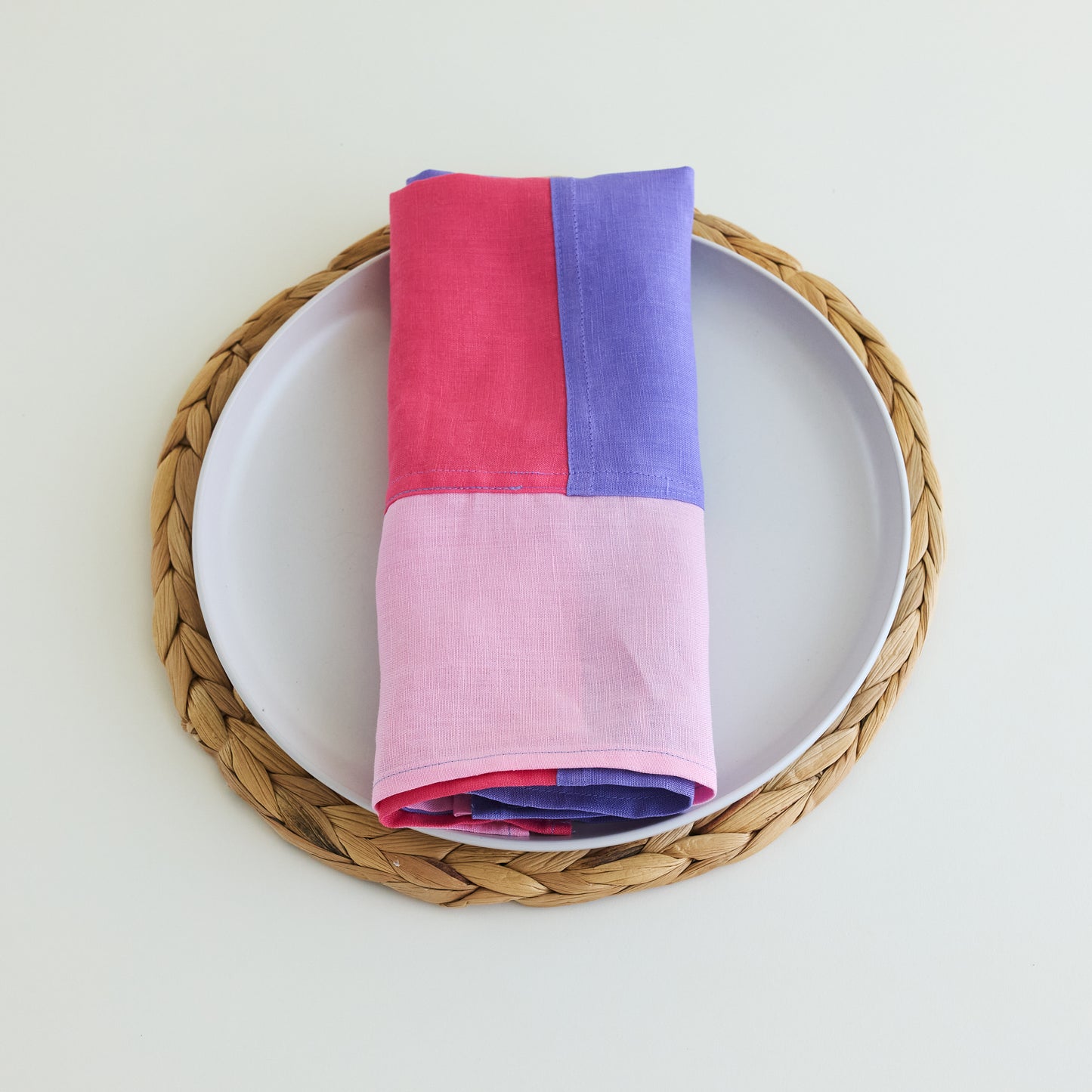 Wild Flowers Patchwork BOJAGI - Linen Napkin Set of 2. Ships 4.6.