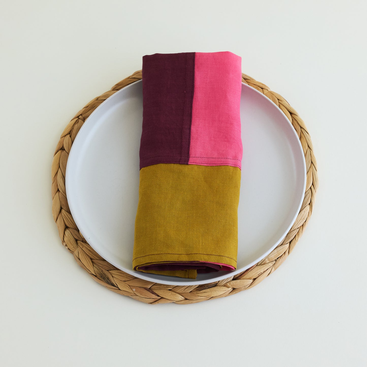 Napa Valley. Premium Linen Patchwork Napkins (Set of 2)