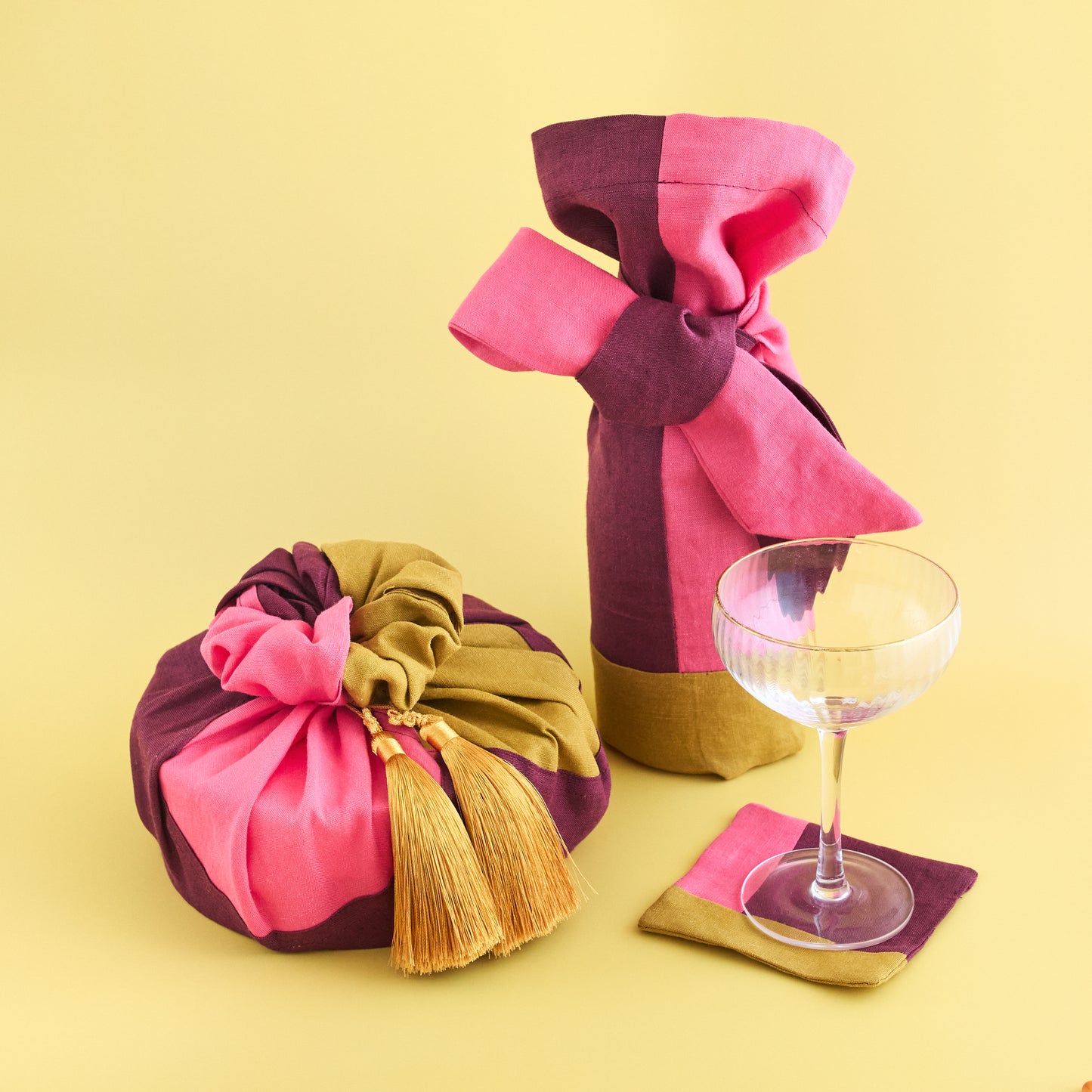 Napa Valley. Premium Linen patchwork bojagi wrap. (Large)