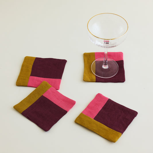 Napa Valley. Zero Waste Linen Coaster. (Set of 4)