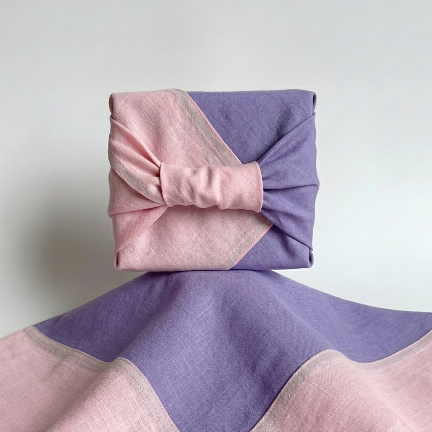 Ameythst Purple And Peony Pink Jogak Bojagi Linen