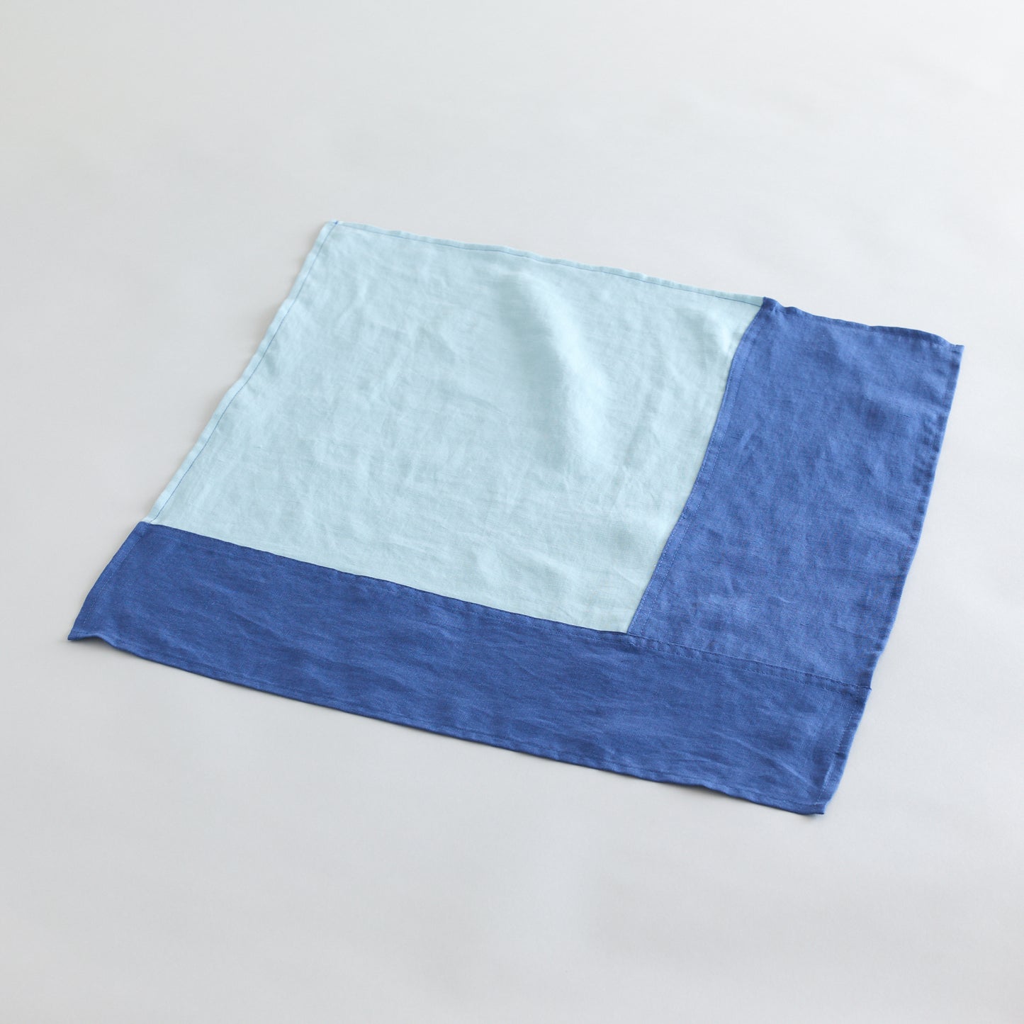 Sustainable Patchwork Bojagi Linen Gift Wrap. Mint/Blue – Set of 2