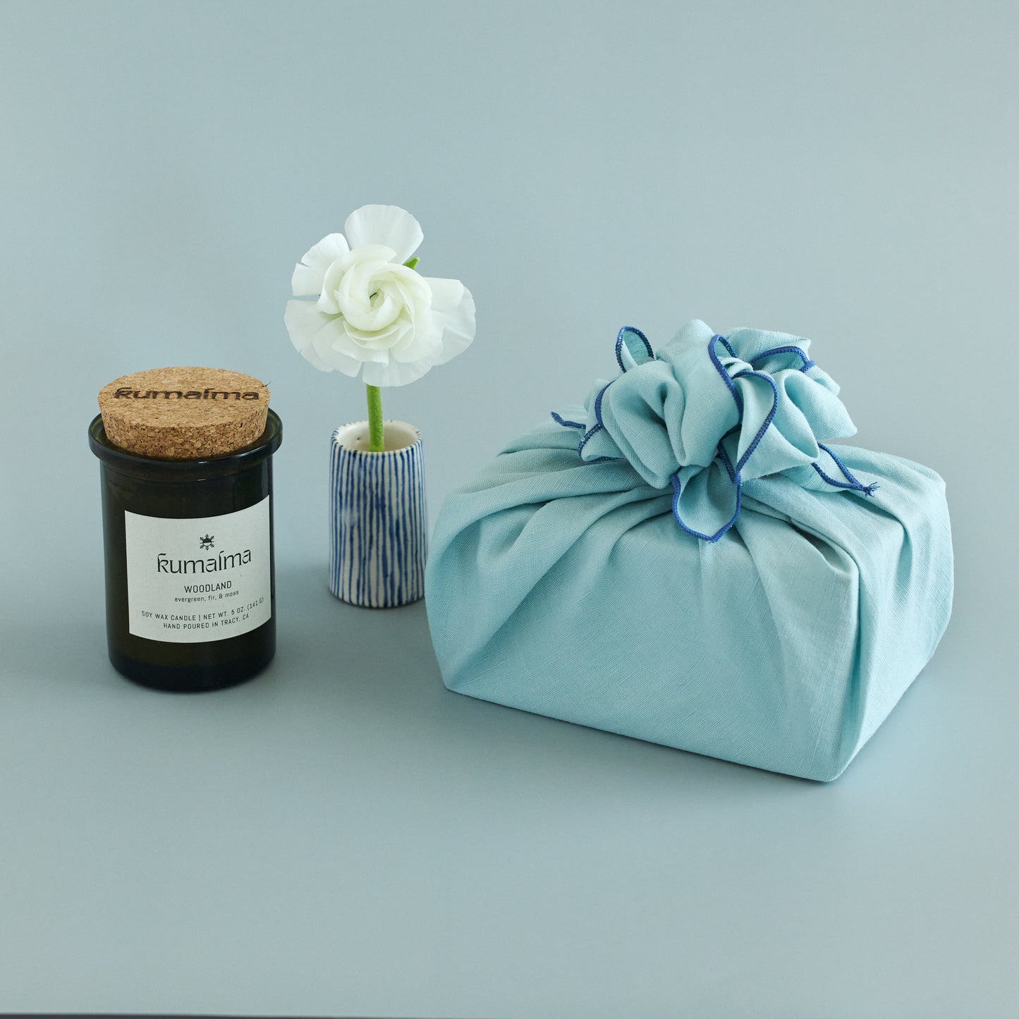 Hand Poured Candle and Bojagi Gift Set