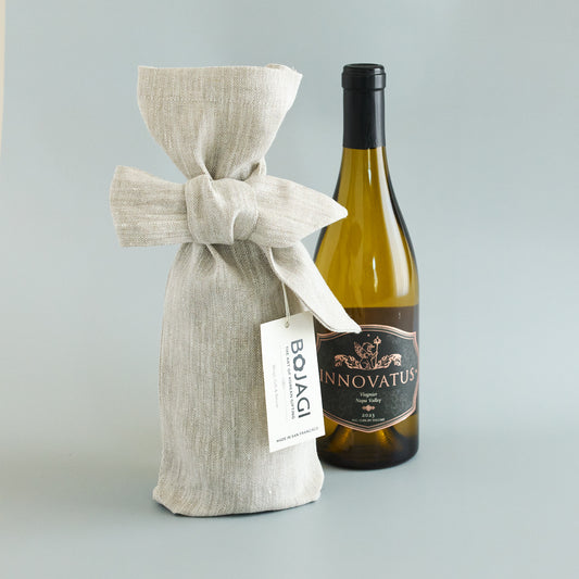 Natural Heritage Reusable Linen Bottle Bag