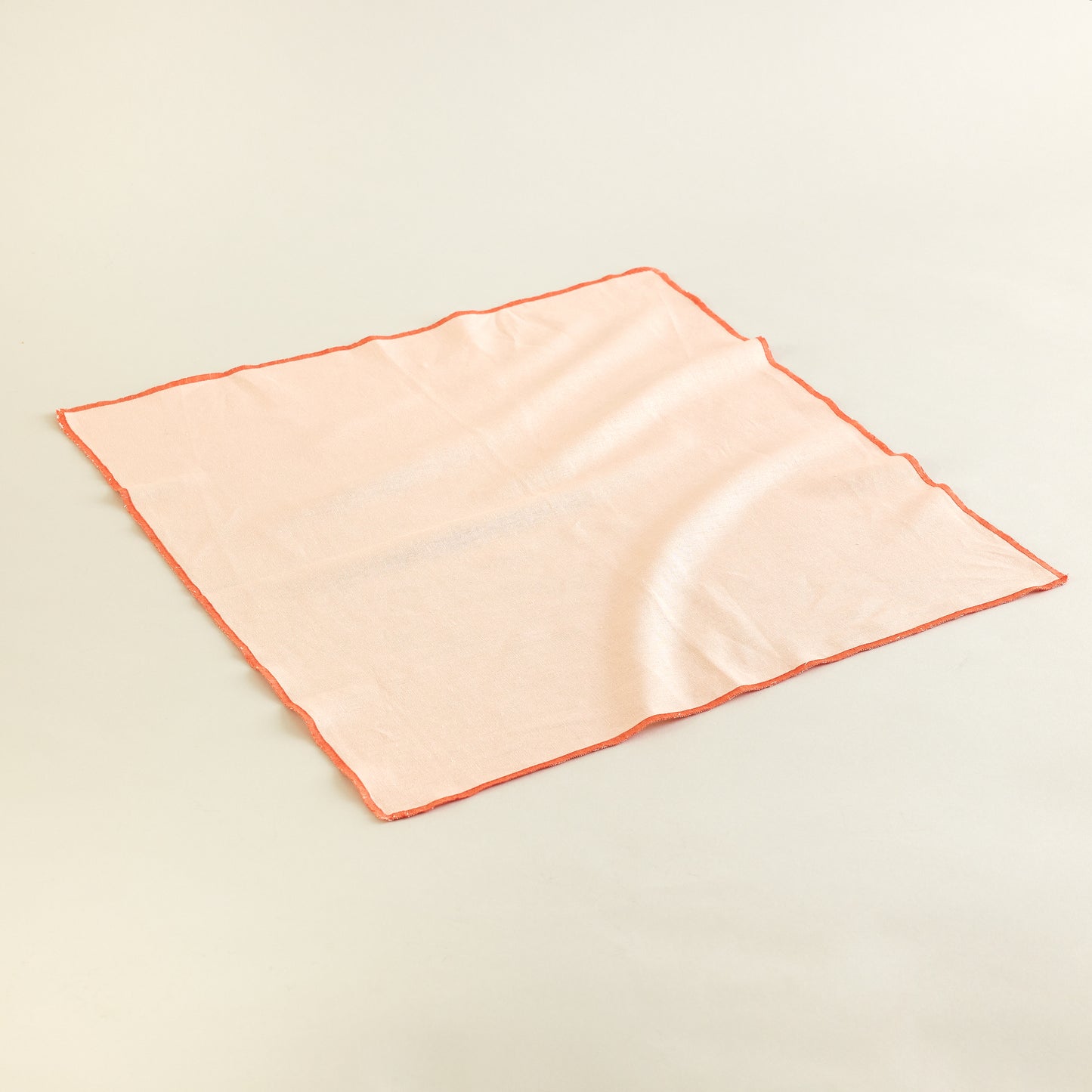 Peach Linen Bojagi Wrap with Embroidery Edge. 2 Pack.