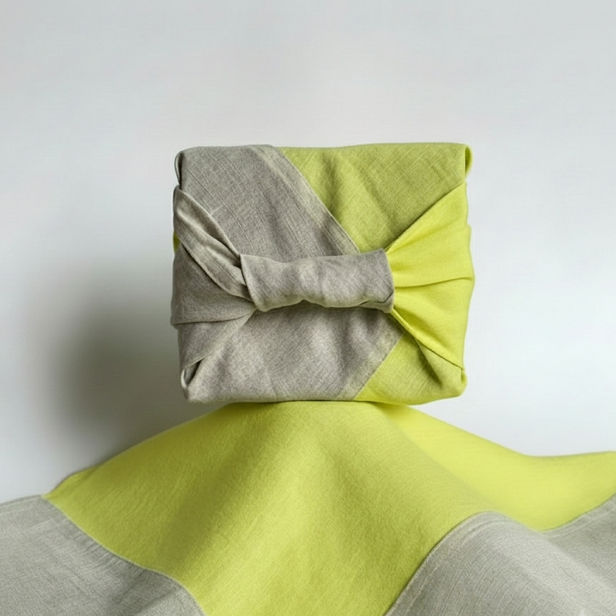 Citrone And Natural Jogak Bojagi Linen