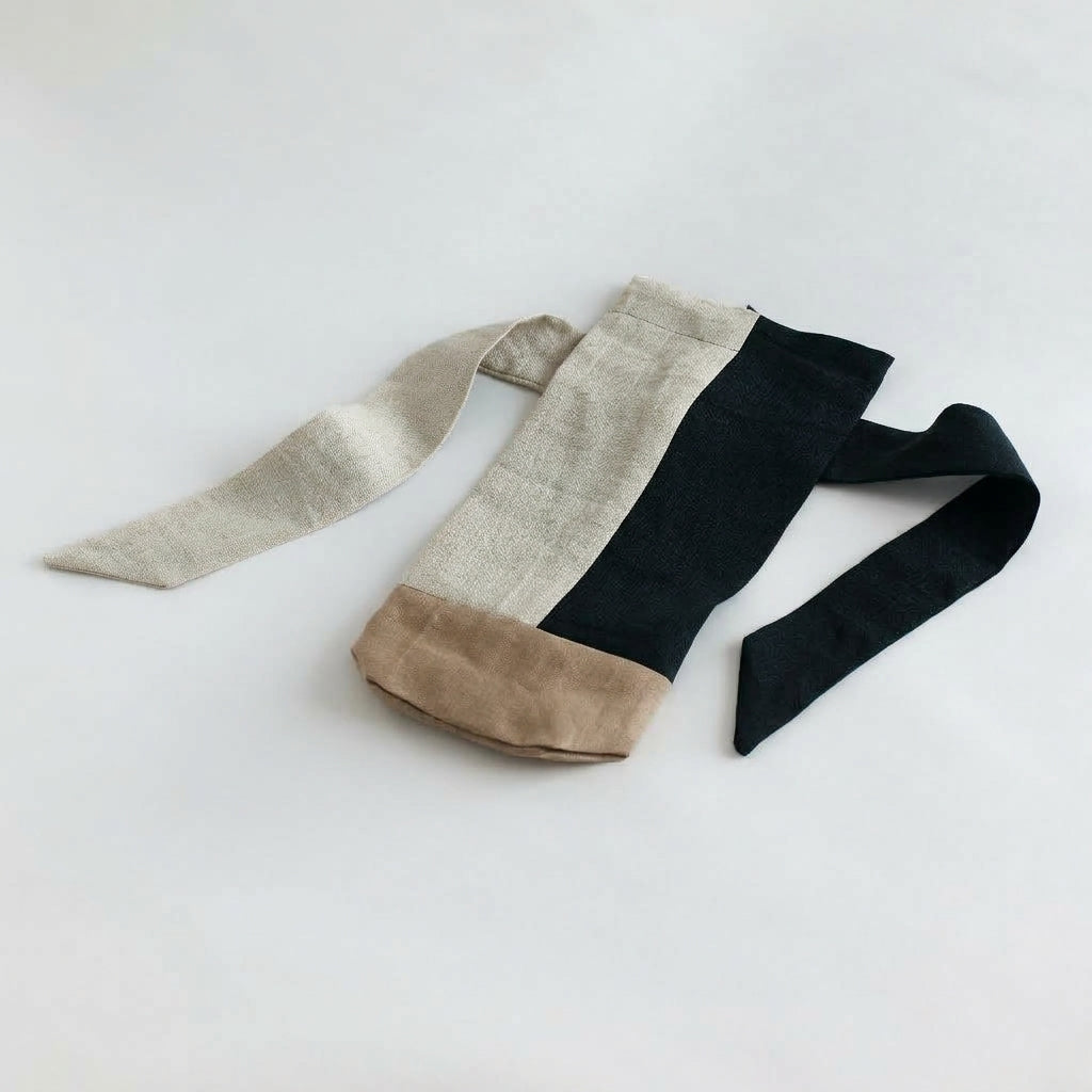 Volcanic Black. Premium Reusable Beverage Gift Linen Bag
