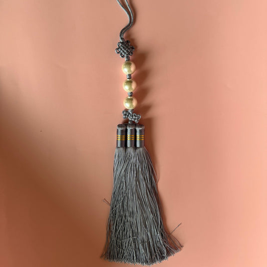 silver Korean noriegae tassel with pearl beads 