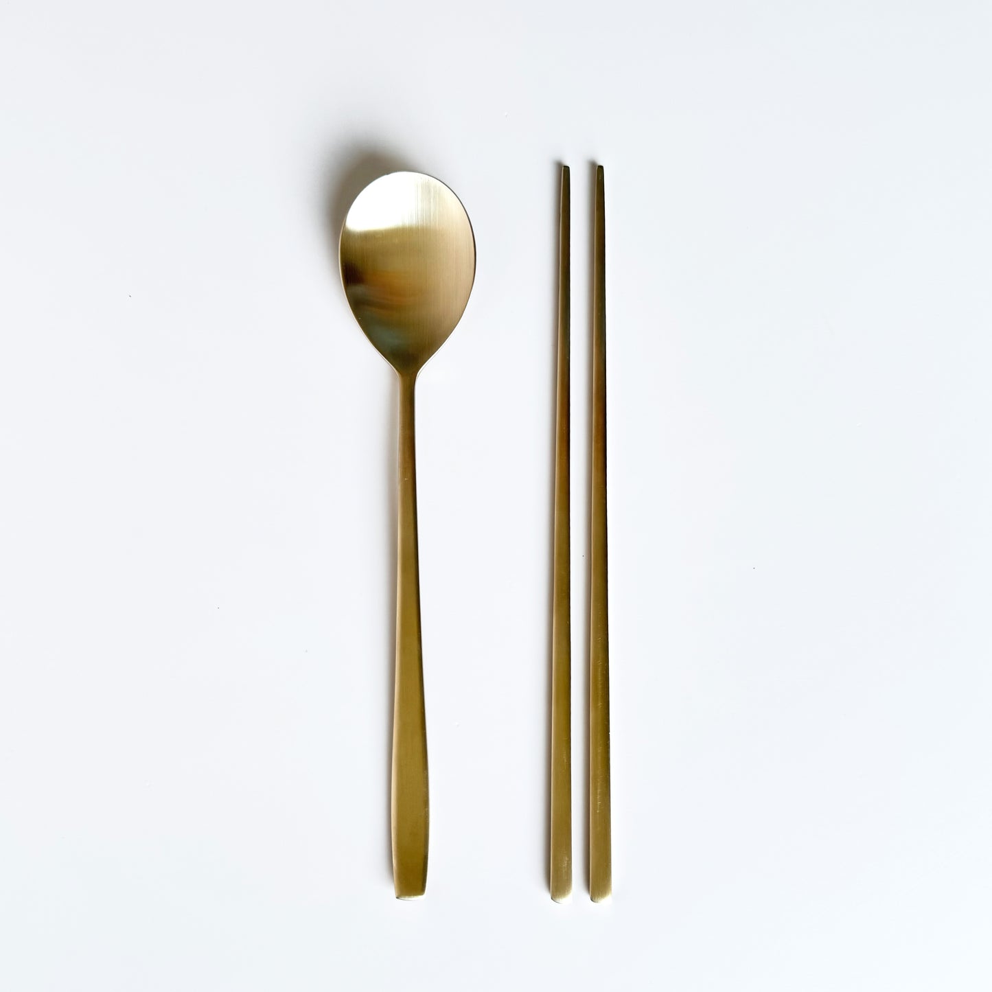 Bangjja Brass Spoon & Chopstick Wrapped in Seakdong Rainbow Bojagi