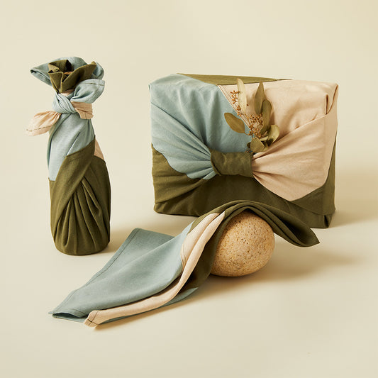 Ocean Patchwork Bojagi Cloth Gift Wrap - Large