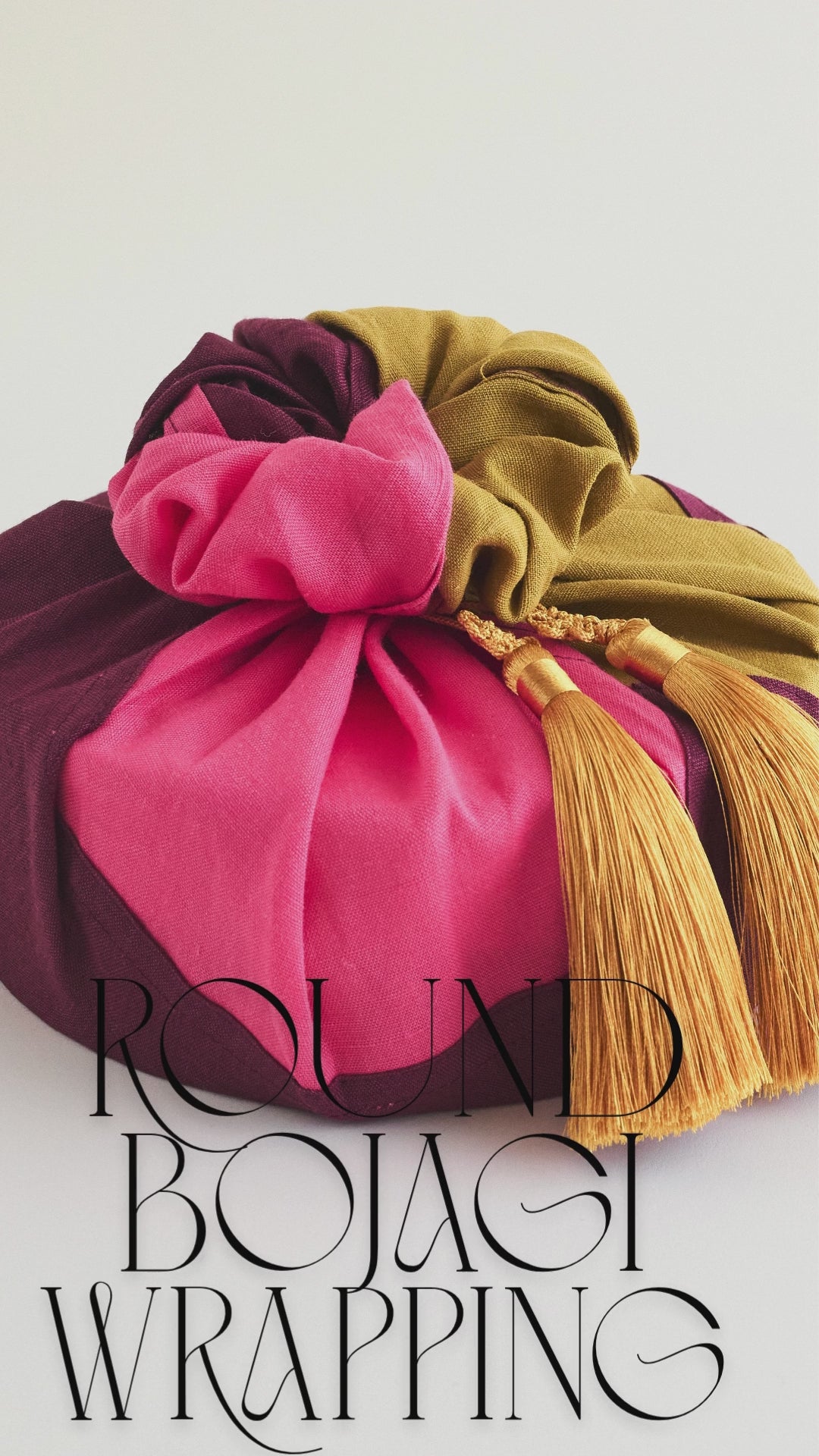 Round bojagi cloth gift wrapping